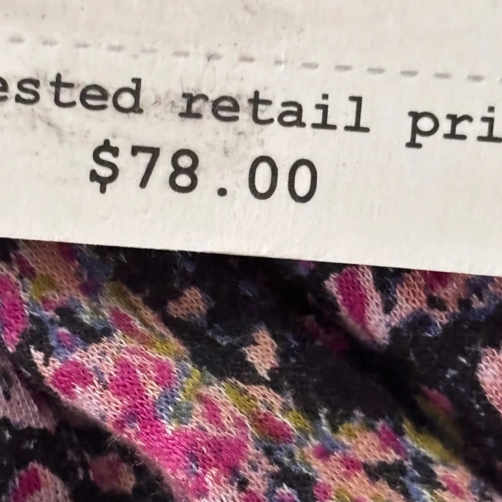 Free People NWT Multicolor Patterned Bohemian top
